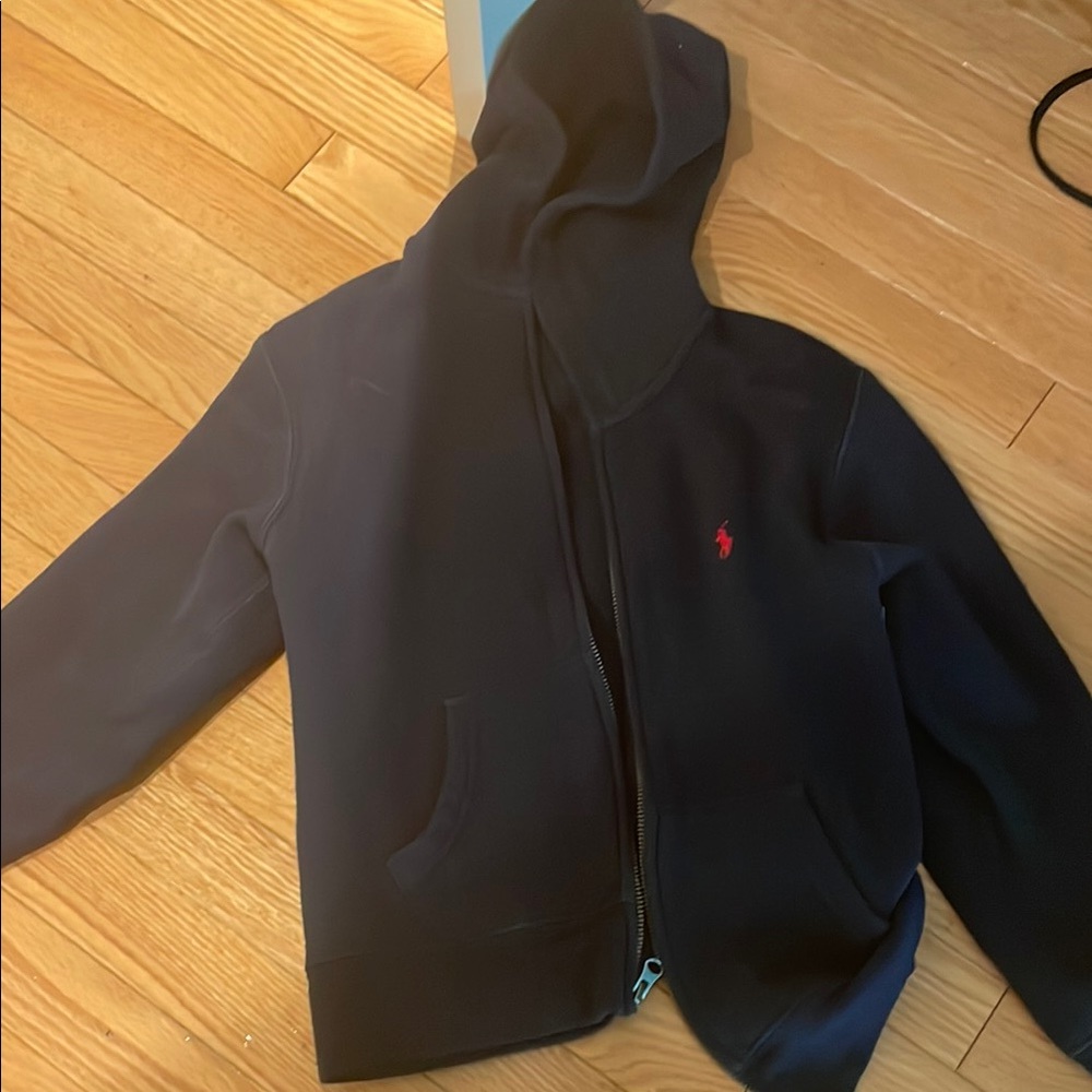 Navy blue polo zip up
